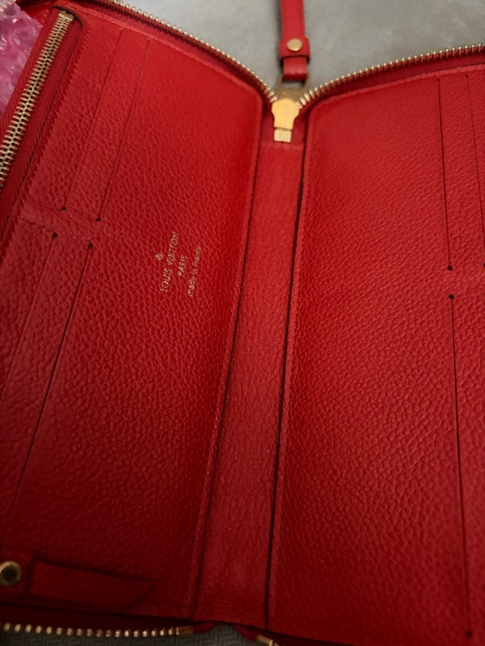 Louis Vuitton - Coral Red Monogram Empreinte Zippy Wallet - Picture 13 of 16